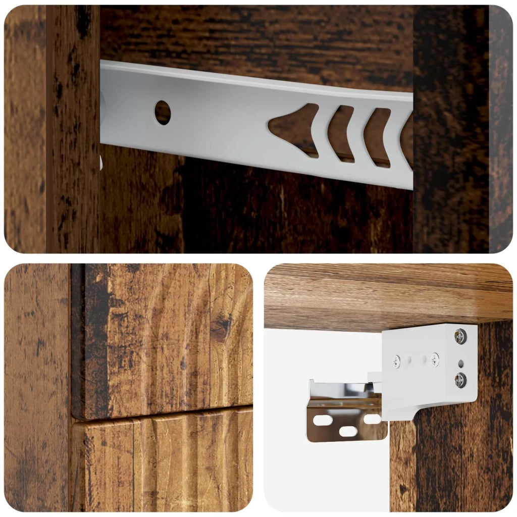 Mobiletto da notte a muro Legno antico 33 x 34,5 x 40 cm 898141