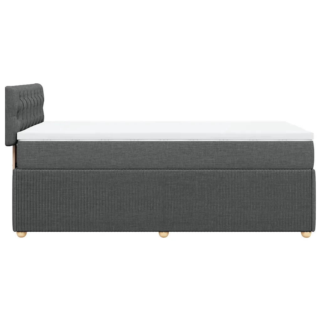 Giroletto a Molle con Materasso Grigio Scuro 80x200 cm Tessuto