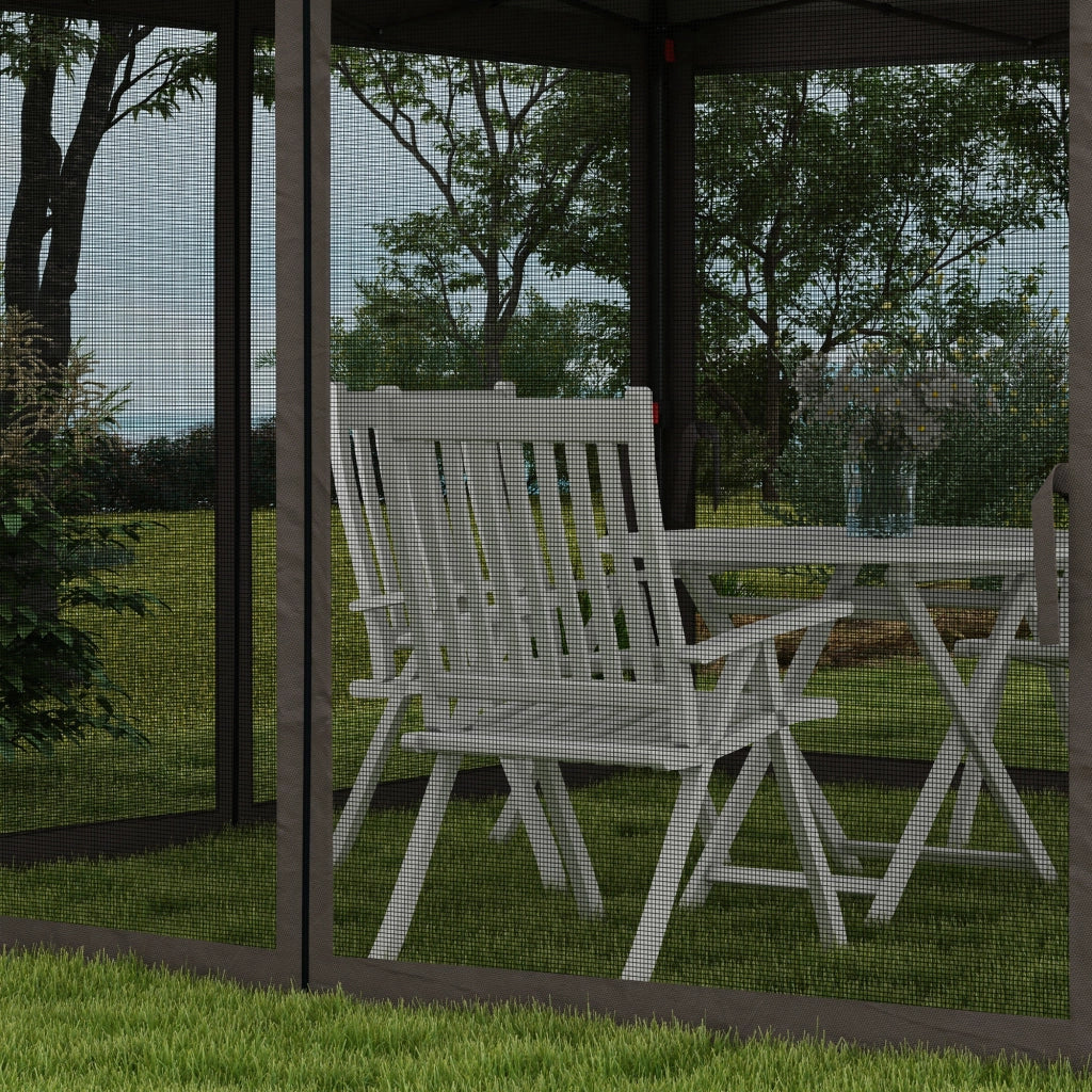 Tenda da giardino pieghevole con pareti laterali Tenda a scomparsa 3.25 x 3.25 x 2.65 m in grigio chiaro per feste in giardino ed eventi