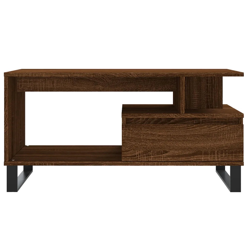 Tavolino Salotto Rovere Marrone 90x49x45 cm Legno Multistrato 831035