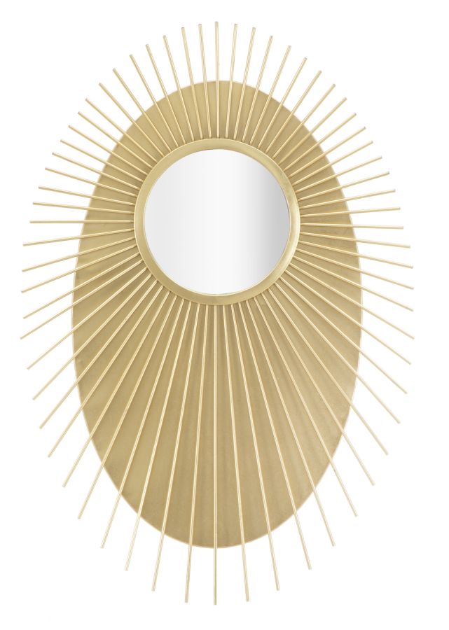Specchio Eye Glam 75x8x110,5 cm in Ferro e MDF Oro