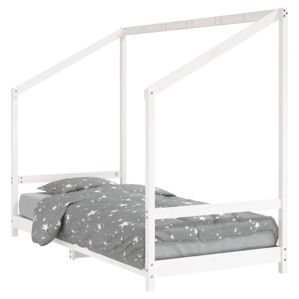 Giroletto per Bambini | Letto Infantile | Lettino Bianco 90x200cm in Legno Massello di Pino
