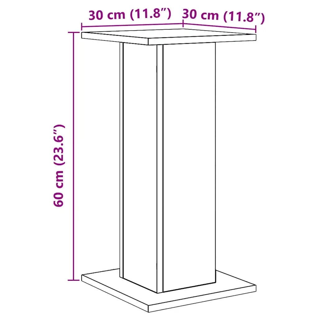 Supporti Altoparlanti 2 pz Rovere 30x30x60 cm in Multistrato