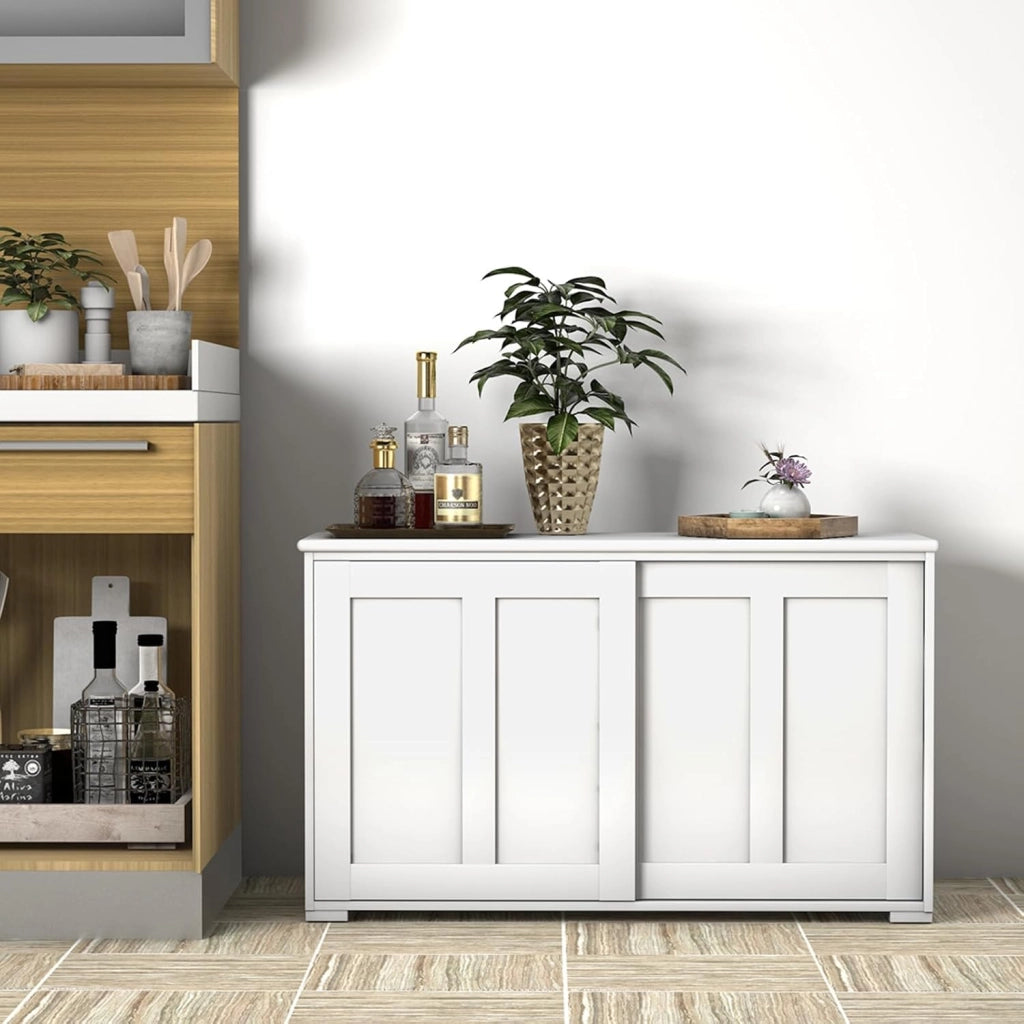 Armadietto da Cucina Mobiletto per Cucina Composto da 2 Porte Scorrevoli Dimensioni: 106,5 x 33 x 60 cm (Crema)
