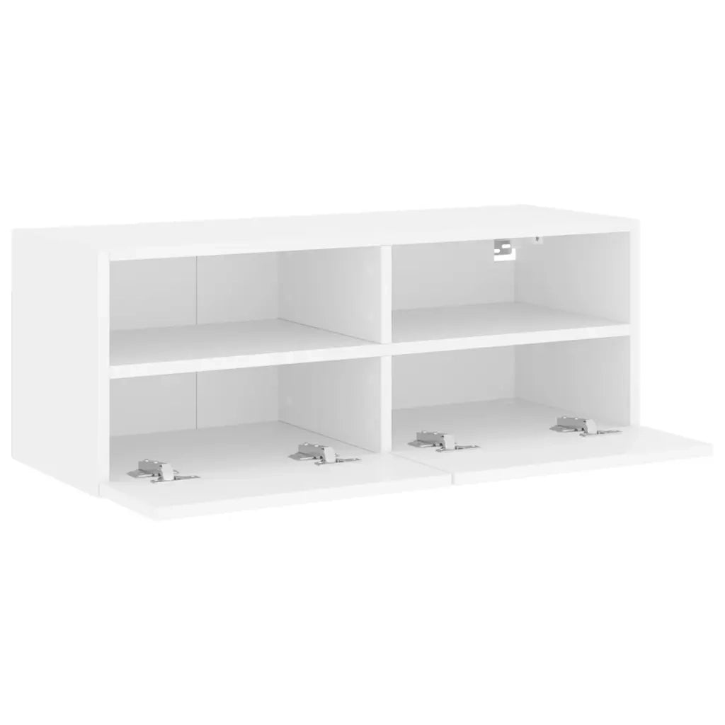 Mobile TV a Parete Bianco 80x30x30 cm in Legno Multistrato 836868