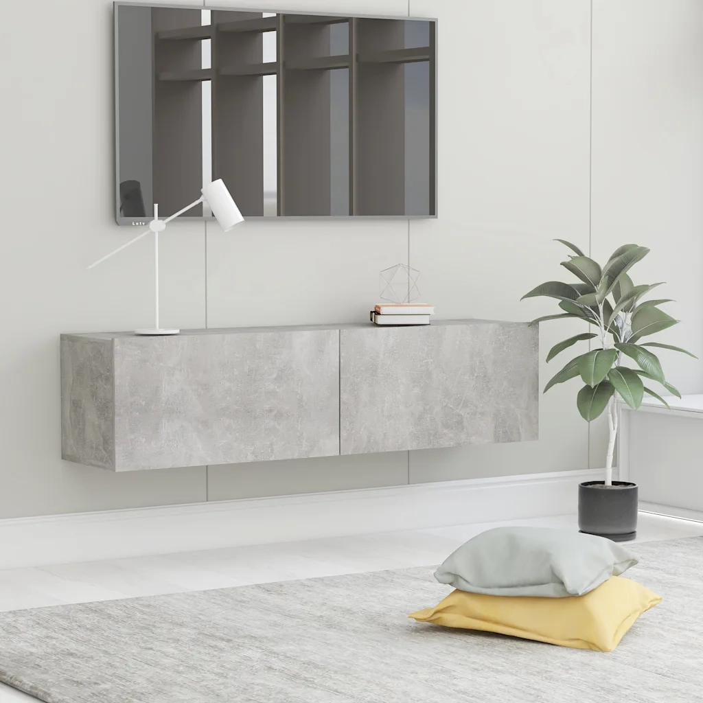 Mobile Porta TV Grigio Cemento 120x30x30cm in Legno Multistrato 801494