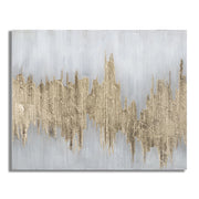 Dipinto su tela Goldage line-art figura femminile con fiori 100x80 cm