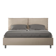 Letto imbottito Matrimoniale 160x190 cm Antea - Similpelle,Senza rete,Tortora