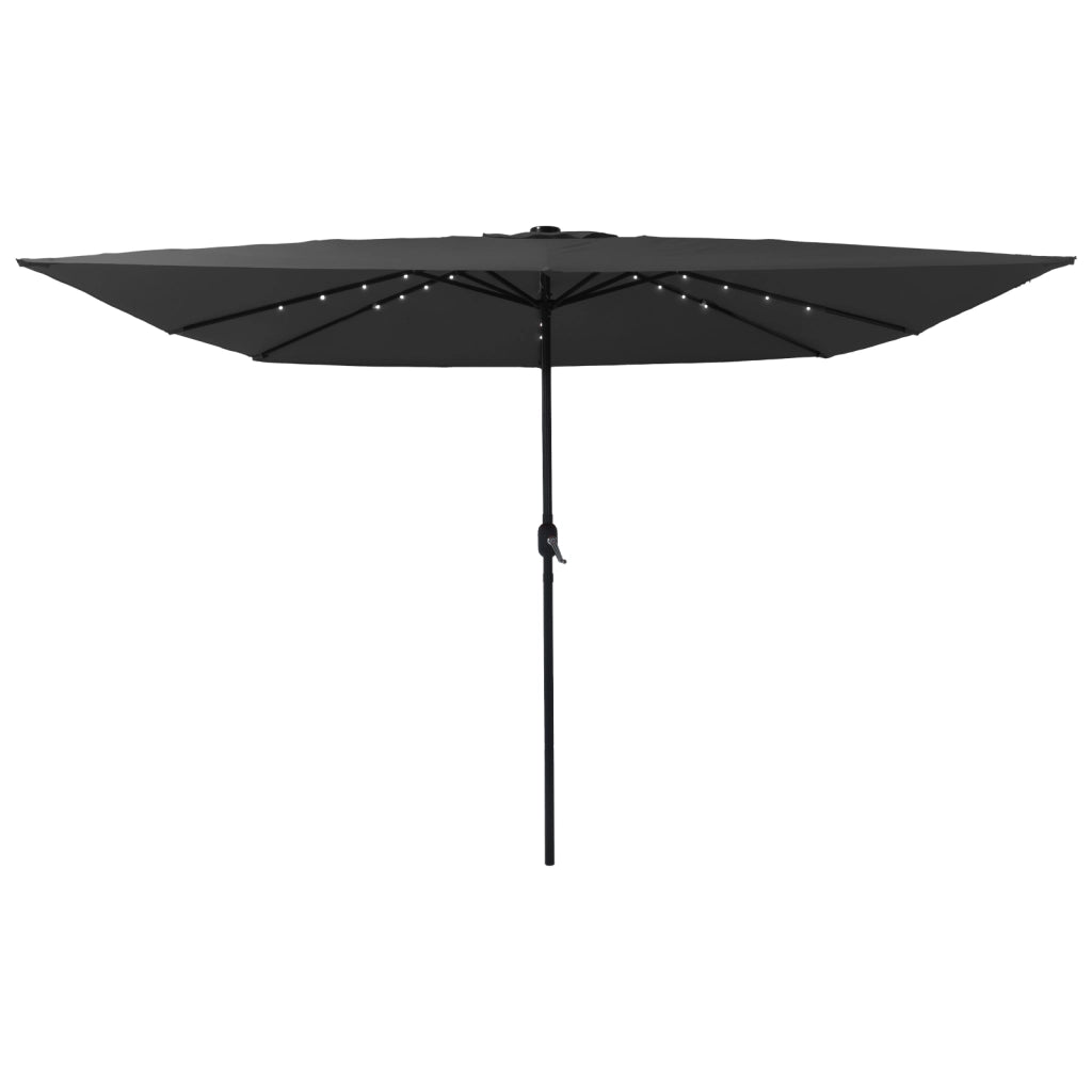 ombrellone quadrato  con luci LED 295x245 cm grigio scuro