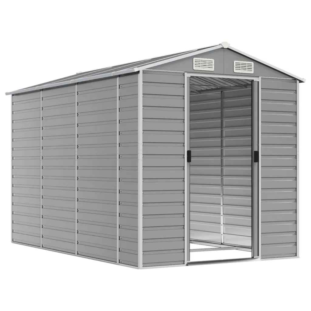 Casetta da giardino grigio chiaro 191x300x198 cm in acciaio zincato 3188244