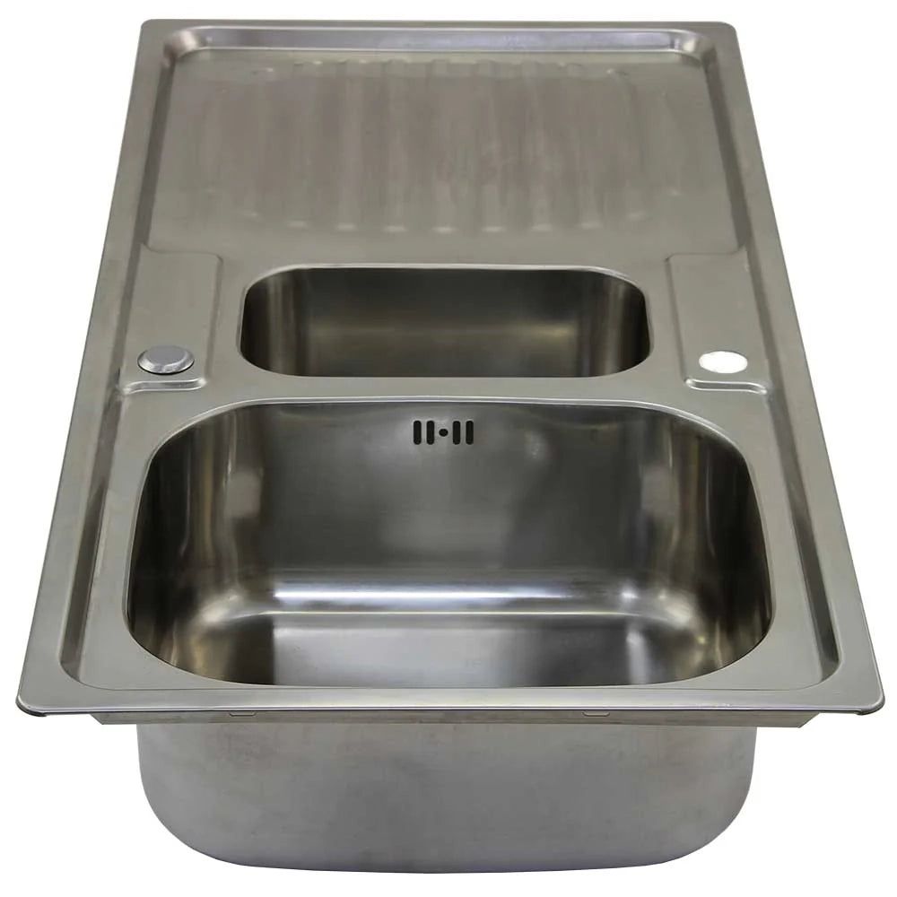 Lavandino da Cucina in Acciaio Inossidabile 105cm x 50cm con Rubinetto Rainbow