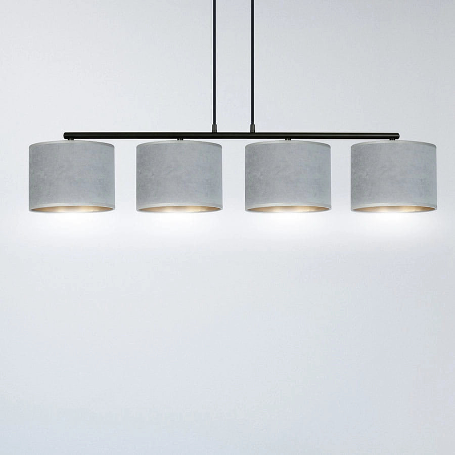 Lampadario Emibig Hilde 4 grigio/nero/oro 4xE27 dimmerabile