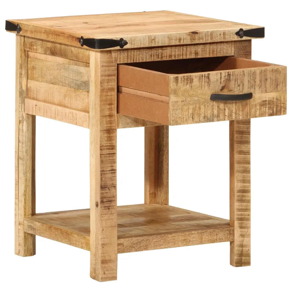 Comodino-Tavolino da notte 40x40x50 cm in Legno Massello di Mango