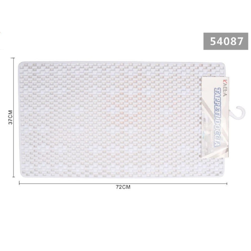 Trade Shop - Tappeto Per Doccia Tappetino Vasca Da Bagno Rettangolare 37 X 72cm Bianco 54087 -