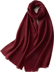 Sfida autunnale e invernale scialle caldi e soffici scialle caldi e leggeri scialle a maglia unisex (32x190cm) - rosso vino