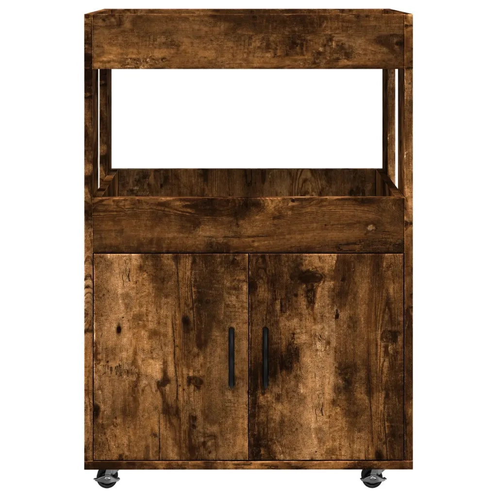 Carrello Bar Rovere Fumo 60x39,5x89 cm in Legno Multistrato 848273