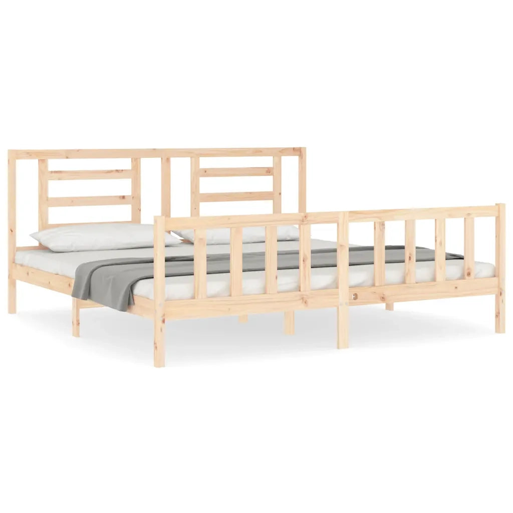 Giroletto senza Materasso-Struttura Letto 200x200 cm in Legno Massello di Pino 243163