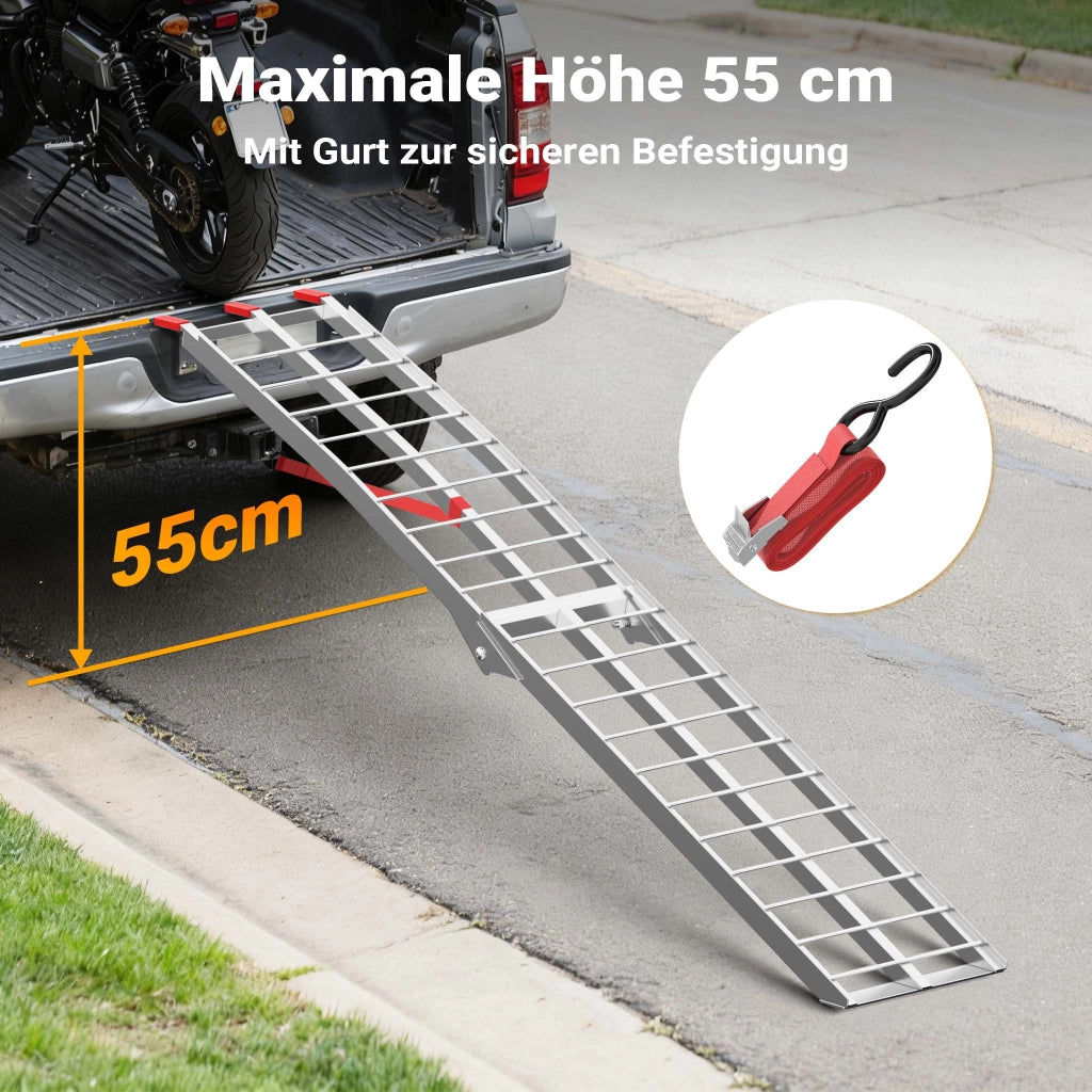Rampa di carico 226cm 340kg ripiegabile in alluminio per moto e quad Rampa carico moto