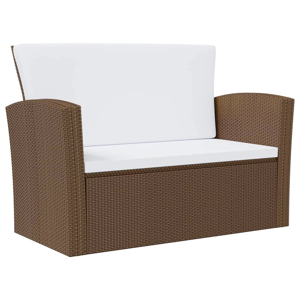 Set di mobili da giardino mobili da esterno 8 pezzi con cuscini resina intrecciata marrone 02_0017702