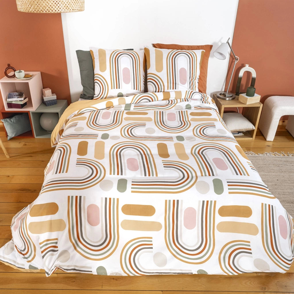 Set biancheria da letto reversibile arancione