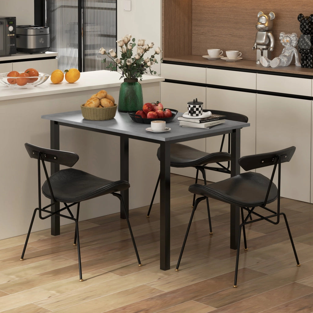 Tavolo allungabile da pranzo ¨C zephmum ¨C design moderno, piano grande per 6 persone, telaio in acciaio grigio scuro
