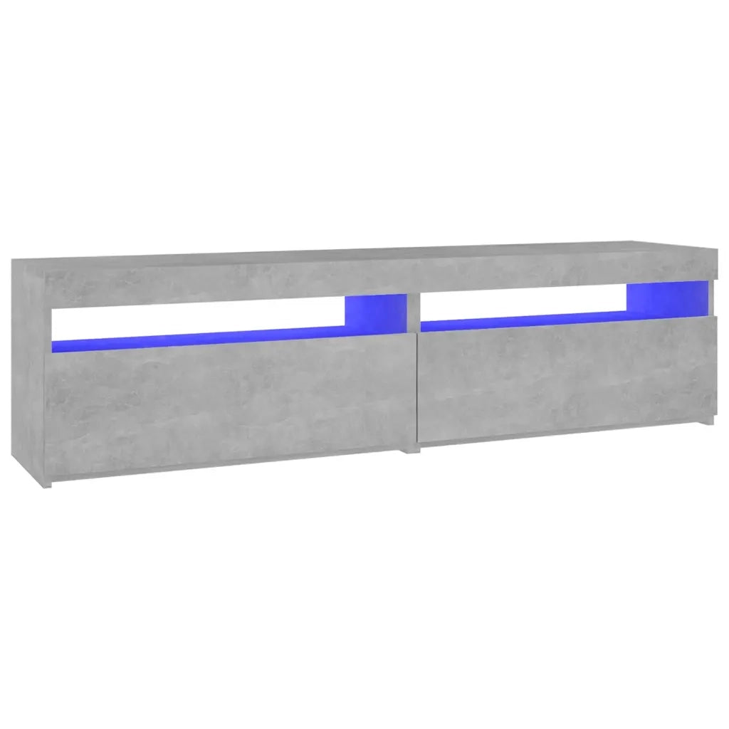 Mobili Porta TV con Luci LED 2 pz | Armadietto TV | Mobile Porta TV Grigio Cemento 75x35x40 cm