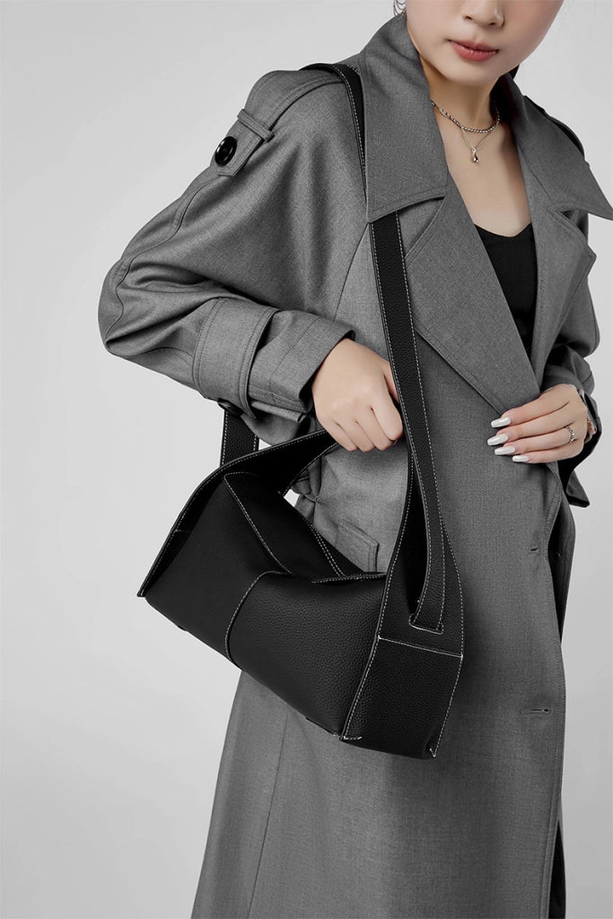 Borsa da donna in vera pelle nera