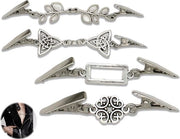Clip per cardigan set di 4 in metallo vintage per donne con chiusura a catenella.