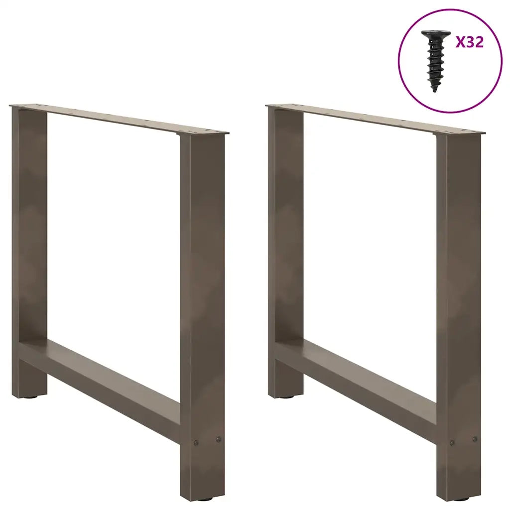 Gambe per tavolo da pranzo in acciaio naturale 2 pz 90x(72-73) cm Acciaio