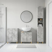 Set di armadietti da bagno in 3 pezzi DELFT Grigio Cemento 3417462