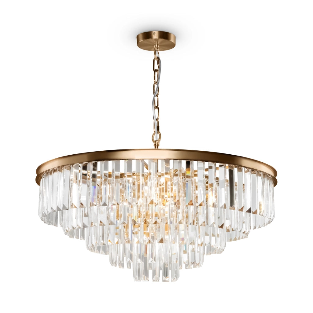 Maytoni Lampadario contemporaneo Revero 12 luci E14 ottone metallo vetro