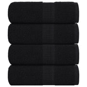 Asciugamani Ospiti 4 pz Neri 30x50 cm 360 g/mÂ² 100% Cotone