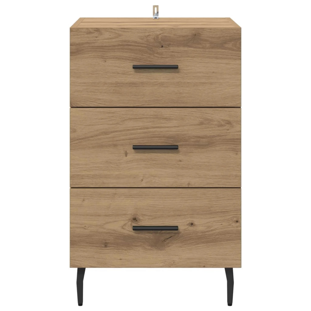 Comodino | Armadio da Notte | Mobiletto da notte Rovere artigianale 40 x 40 x 66 cm