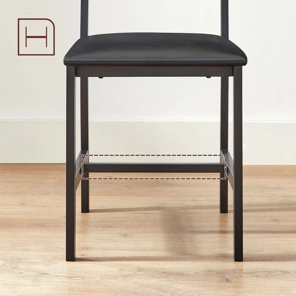 Set di 2 sedie da pranzo imbottite ergonomiche con struttura in acciaio stile industriale per soggiorno cucina marrone rustico e nero 12_0004980