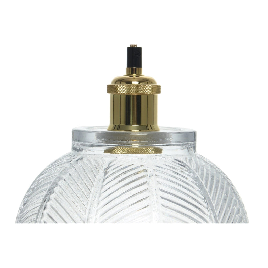 Lampada a sospensione Bianca in vetro azzurro decorato