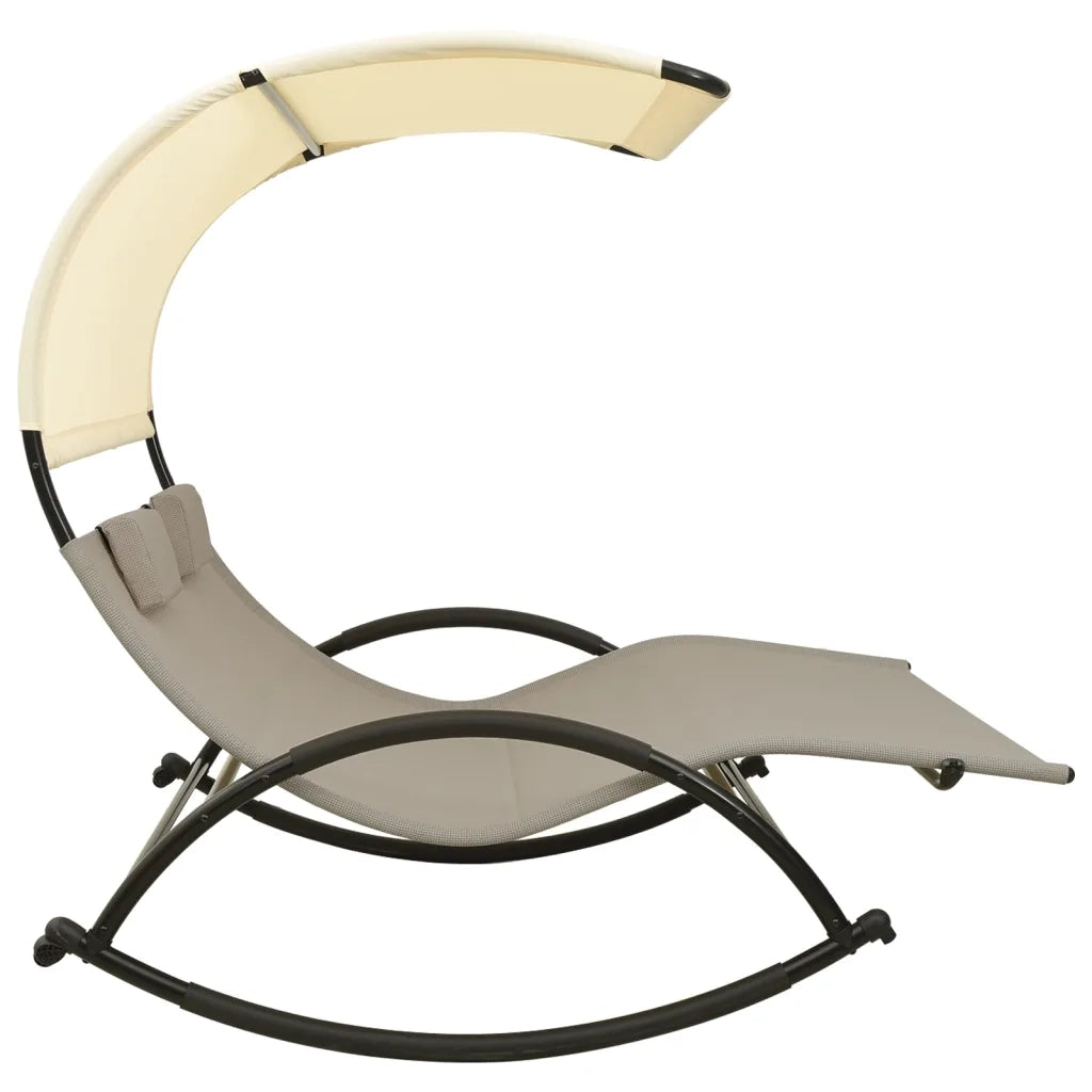 Lettino Prendisole Doppio Baldacchino in Textilene Talpa Crema 310549
