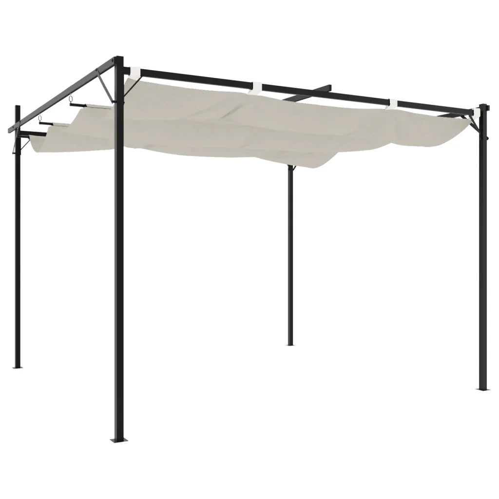 Pergola con Tetto Retrattile Crema 295x292x230 cm