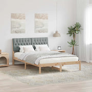 Letto con Testiera Rivestita-Struttura Letto con Testiera Marrone 135 x 190 cm 468818