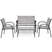 Set di mobili da giardino a 4 posti 62 x 108 x 80 cm seduta ergonomica elegante finitura grigio ferro 20_0011980