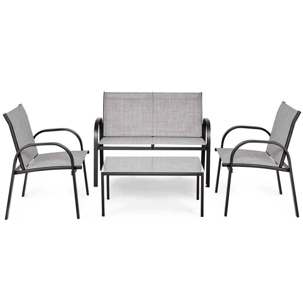 Set di mobili da giardino a 4 posti 62 x 108 x 80 cm seduta ergonomica elegante finitura grigio ferro 20_0011980