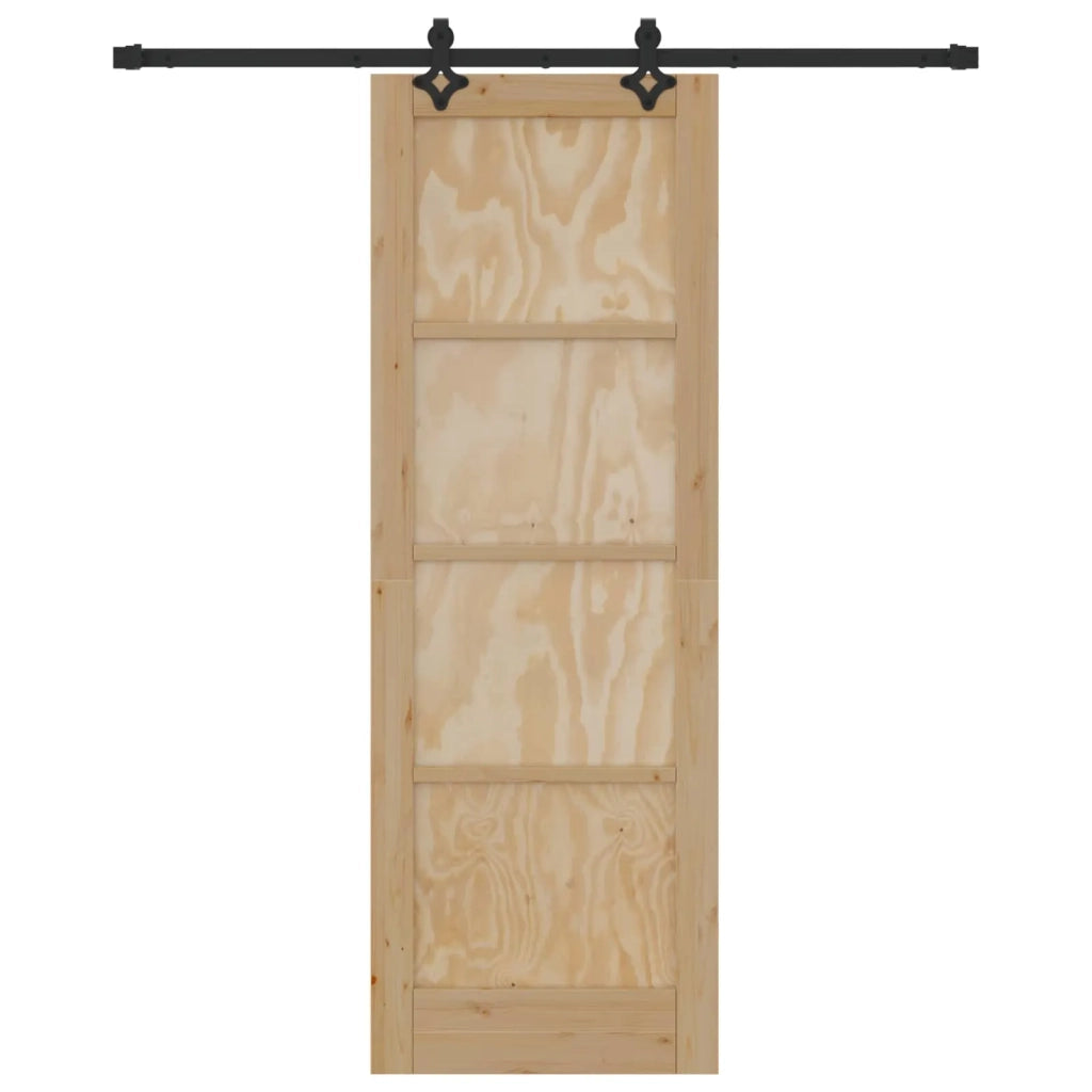 Porta scorrevole Naturale e Nero 73,5 x 211 cm