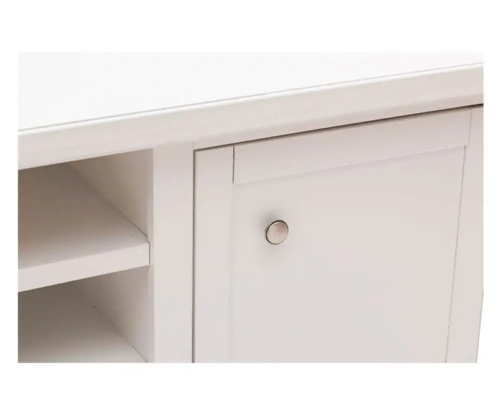 Mobile porta tv 2 ante arte povera in legno massello e mdf con rifinitura in bianco 160x45x56 H