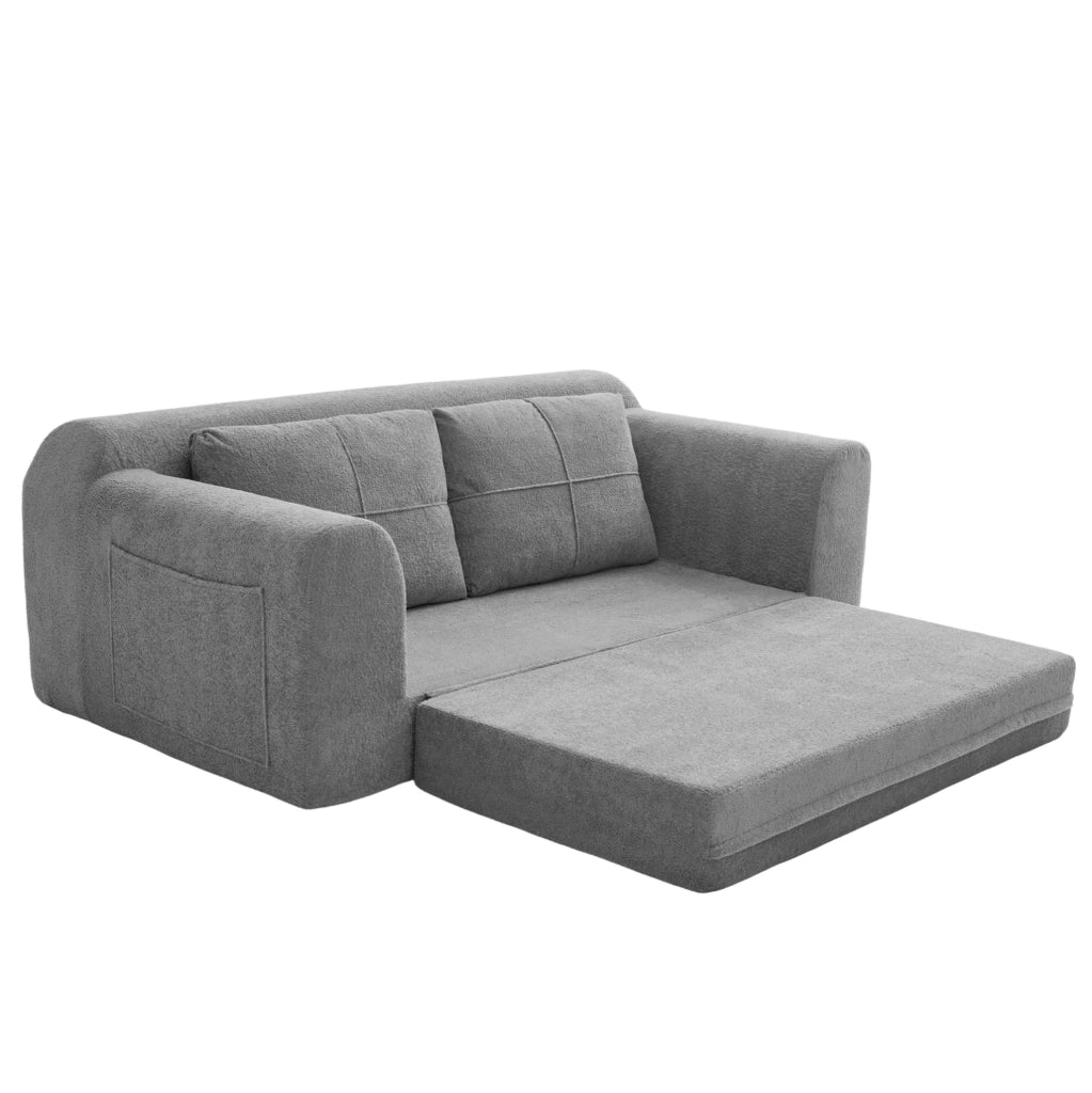 Divano letto da pavimento 2 in 1 in velluto grigio scuro