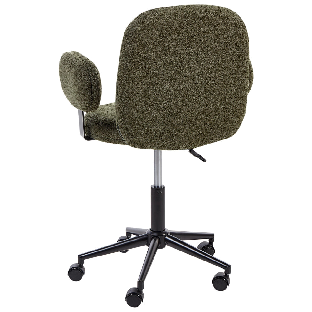 Sedia da scrivania per ufficio Verde scuro Boucle Base regolabile in altezza Ufficio moderno casa