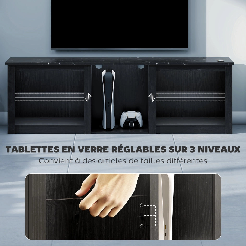 Mobile TV con illuminazione LED ¨C zephmum ¨C Nero 160x40x40 cm