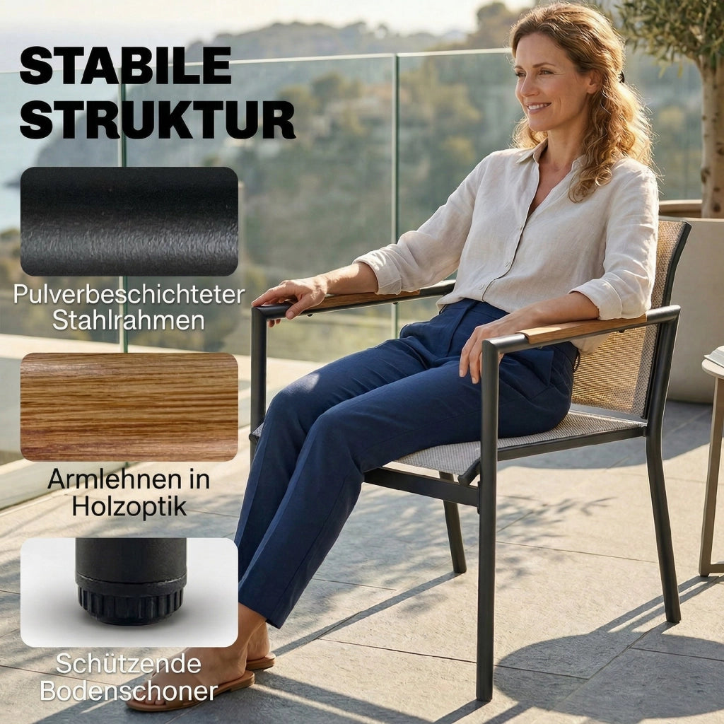 Set Giardino 4 Posti ¨C Zephmum ¨C Divano 2 Posti 2 Poltrone Tavolo Metallo