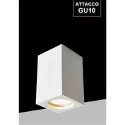 Trade Shop - Porta Faretto Lampada Da Soffitto Quadrato In Gesso Gu10 H110mm Ip20 Gs-c110-q -