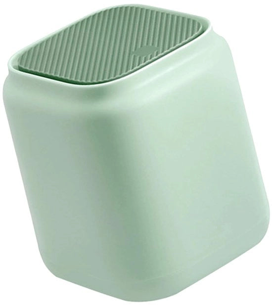 Mini contenitore per spazzatura da tavolo con coperchio, 1,5 l 15 x 13 x 13 cm Contenitore per spazzatura da tavolo in plastica Contenitore per spazzatura per bagno, camera da letto, cucina, ufficio (verde)