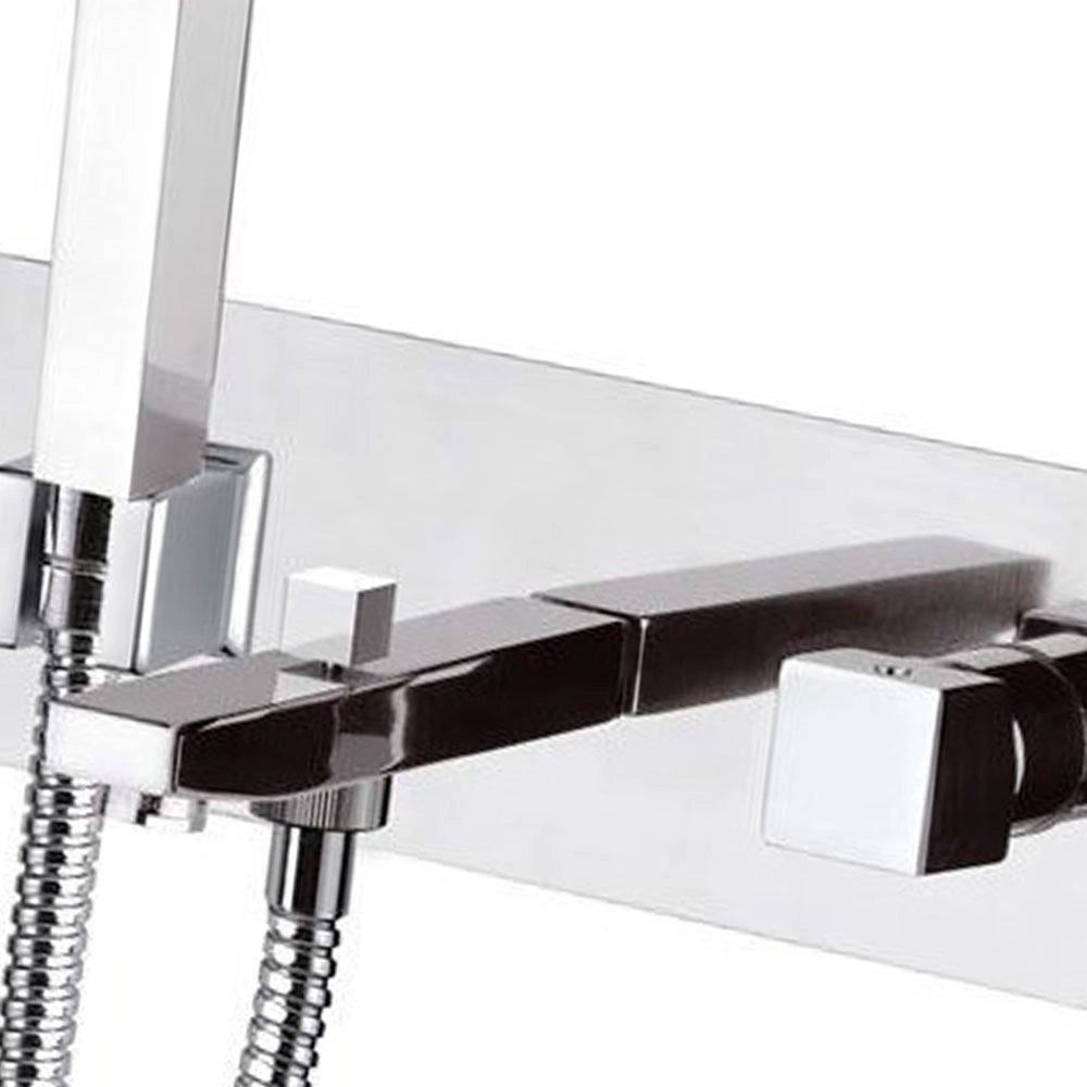 Miscelatore serie cube waterfall per vasca da incasso dotato di kit doccia made in italy