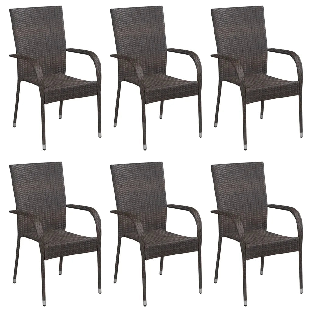 Set Mobili da Pranzo per Giardino 7 pz Marrone cod mxl 51811